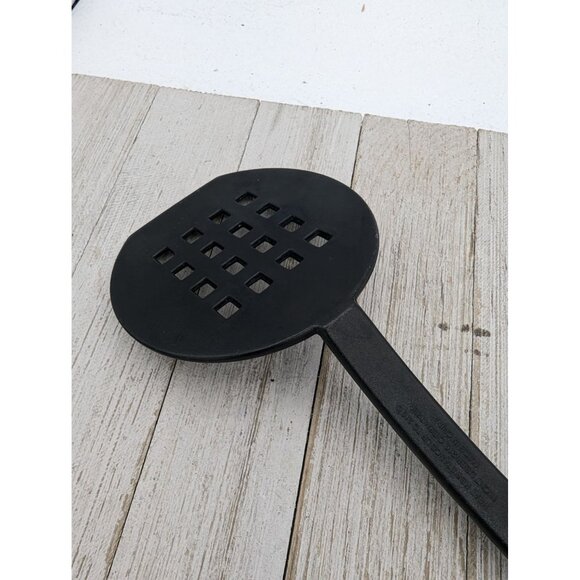 Hard Black Nylon Turner Slotted Spatula 12" Holes - Picture 5 of 6
